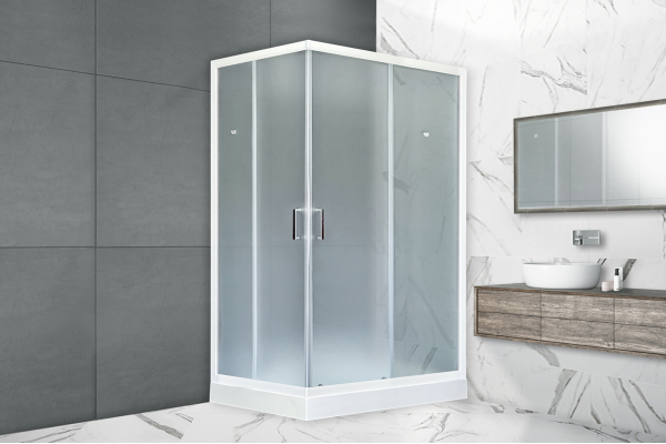 Душевой уголок Royal Bath RB 8120HP-C-R прямоугольный, двери раздвижные, стекло рифленое