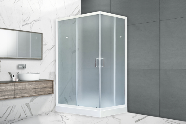 Душевой уголок Royal Bath RB 8120HP-C-L прямоугольный, двери раздвижные, стекло рифленое