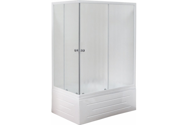 Душевой уголок Royal Bath RB 8120BP-C-R прямоугольный, двери раздвижные, стекло рифленое