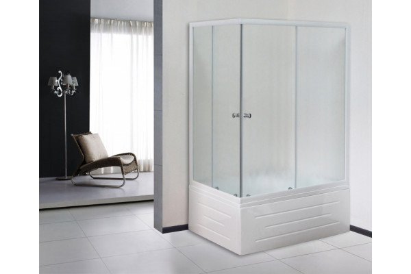 Душевой уголок Royal Bath RB 8120BP-C-R прямоугольный, двери раздвижные, стекло рифленое