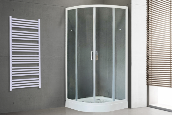 Душевой уголок Royal Bath RB 90HK-T четверть круга, двери раздвижные, стекло прозрачное