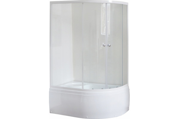 Душевой уголок Royal Bath RB 8120BK-T-L прямоугольный-асимметричный, двери раздвижные, стекло прозрачное