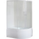 Душевой уголок Royal Bath RB 8120BK-T-L прямоугольный-асимметричный, двери раздвижные, стекло прозрачное