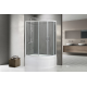 Душевой уголок Royal Bath RB 8120BK-T-L прямоугольный-асимметричный, двери раздвижные, стекло прозрачное