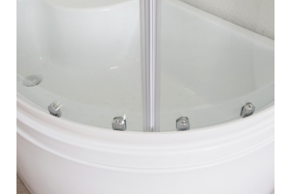 Душевой уголок Royal Bath RB 8120BK-T-L прямоугольный-асимметричный, двери раздвижные, стекло прозрачное