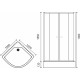 Душевой уголок Royal Bath RB 100HK-T четверть круга, двери раздвижные, стекло прозрачное