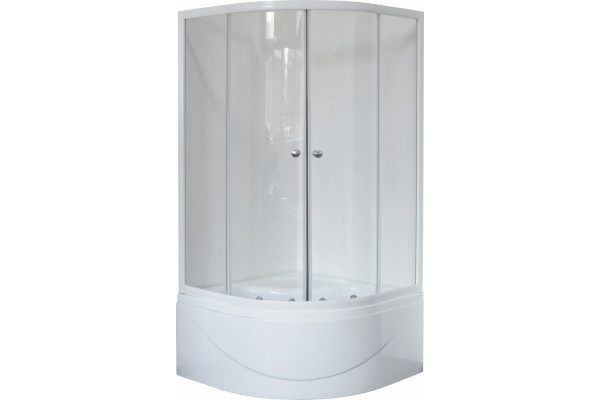 Душевой уголок Royal Bath RB 100BK-T четверть круга, двери раздвижные, стекло прозрачное