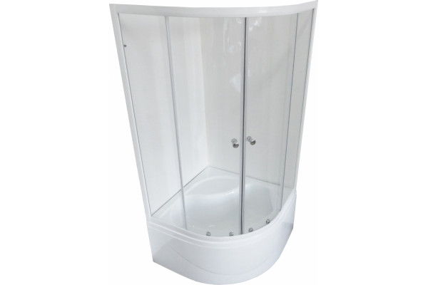 Душевой уголок Royal Bath RB 100BK-T четверть круга, двери раздвижные, стекло прозрачное