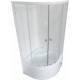 Душевой уголок Royal Bath RB 100BK-T четверть круга, двери раздвижные, стекло прозрачное
