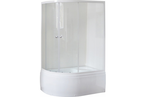 Душевой уголок Royal Bath RB 8120BK-T-R прямоугольный-асимметричный, двери раздвижные, стекло прозрачное