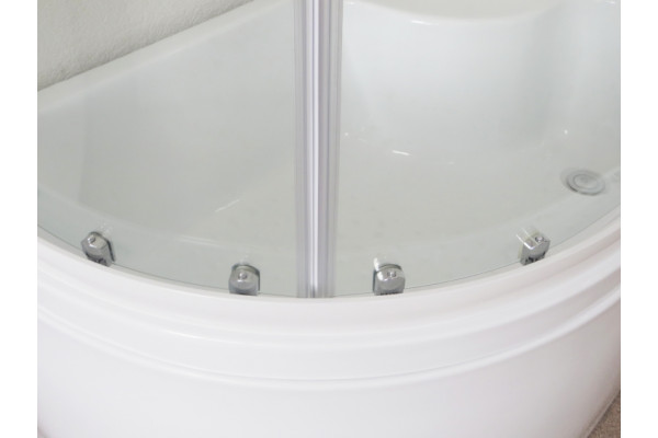 Душевой уголок Royal Bath RB 8120BK-T-R прямоугольный-асимметричный, двери раздвижные, стекло прозрачное