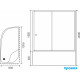 Душевой уголок Royal Bath RB 8120BK-T-R прямоугольный-асимметричный, двери раздвижные, стекло прозрачное