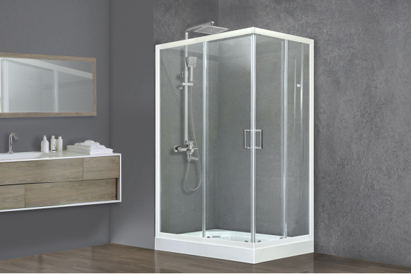 Душевой уголок Royal Bath RB 8120HP-T-L прямоугольный, двери раздвижные, стекло прозрачное