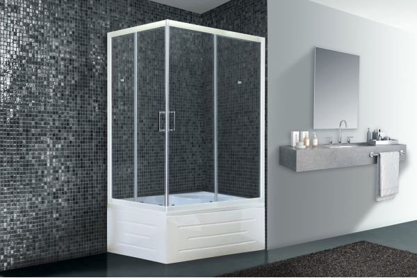 Душевой уголок Royal Bath RB 8120BP-T-R прямоугольный, двери раздвижные, стекло прозрачное