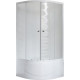 Душевой уголок Royal Bath RB 100BK-C четверть круга, двери раздвижные, стекло рифленое