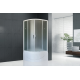 Душевой уголок Royal Bath RB 100BK-C четверть круга, двери раздвижные, стекло рифленое