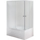 Душевой уголок Royal Bath RB 8120BP-C-L прямоугольный, двери раздвижные, стекло рифленое