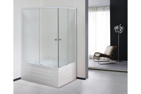 Душевой уголок Royal Bath RB 8120BP-C-L прямоугольный, двери раздвижные, стекло рифленое