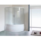 Шторка на ванну Royal Bath Alpine RB 140ALP-T 140 см, прозрачное стекло, раздвижная, профиль белый