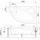 Акриловая ванна Royal Bath Alpine RB 819103 R 140 см пристенная, асимметричная