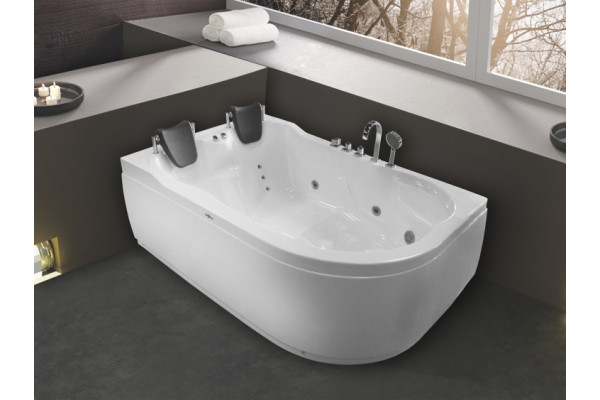 Акриловая ванна Royal Bath Norway 180 см, левая, с каркасом, пристенная, асимметричная