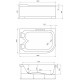 Акриловая ванна Royal Bath Norway 180 см, левая, с каркасом, пристенная, асимметричная