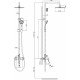 Душевая стойка Rush Jawa JA0735-40 хром, штанга 139 см, шланг металлический 150 см