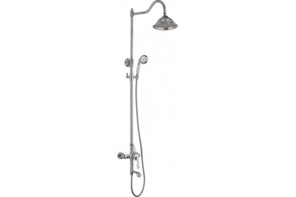 Душевая стойка Rush Flores FL0835-512 хром, штанга 133.1 см, шланг металлический 150 см