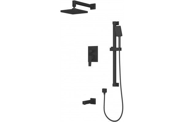 Душевой комплект Rush Thira TR3635-60Black С ВНУТРЕННЕЙ ЧАСТЬЮ, черный, шланг металлический 150 см, 1 режим