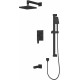 Душевой комплект Rush Thira TR3635-60Black С ВНУТРЕННЕЙ ЧАСТЬЮ, черный, шланг металлический 150 см, 1 режим