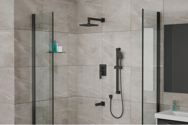Душевой комплект Rush Thira TR3635-60Black С ВНУТРЕННЕЙ ЧАСТЬЮ, черный, шланг металлический 150 см, 1 режим