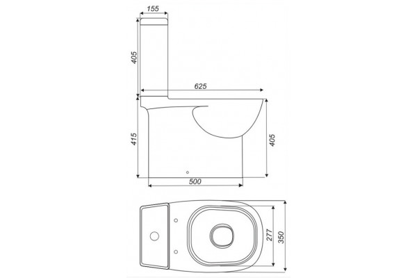 QUADRO SLIM Унитаз-компакт Белый S1 (WC.CC/Quadro/2-SlimDM/WHT.G/S1)