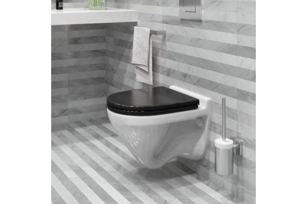 ATTICA COLOR BLACK Подвесной унитаз c сиденьем из дюропласта, системой soft close, clip up