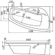 Ванна акриловая Santek Майорка XL 160х95 правосторонняя белая 1.WH11.1.990