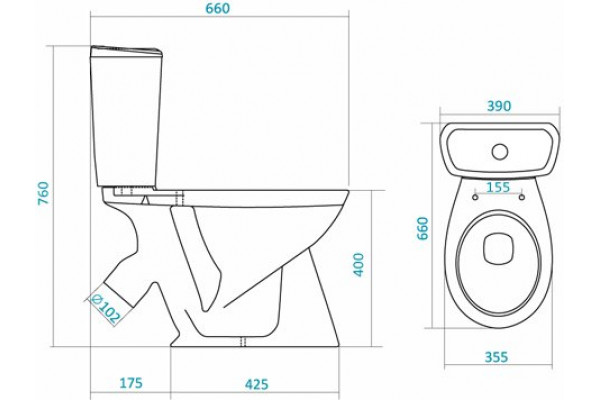 Унитаз напольный Santek Бриз 1.WH30.2.138