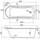 Ванна акриловая Santek Тенерифе 150x70 белая 1.WH30.2.213