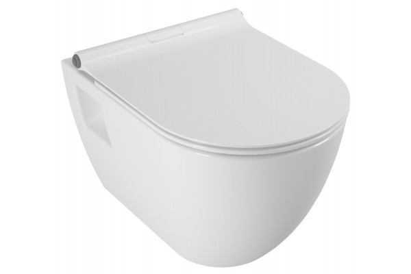 Унитаз подвесной SEREL Smart, безободковый, с тонким сиденьем с микролифтом, SM46SL