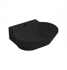 SIMAS WAVE Раковина накладная/подвесная овальная 480х430х165 мм. с 1 отверстием для смесителя цвет черный  матовый