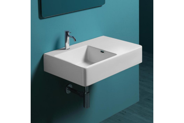 SIMAS Top e lavabi d'arredo раковина накладная/подвесная 75х45 см с 1  отв. под смеситель левая цвет белый QU75S*1 bi