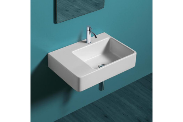 SIMAS Top e lavabi d'arredo раковина накладная/подвесная 65х45 с 1  отв. под смеситель правая цвет белый QU65D*1 bi
