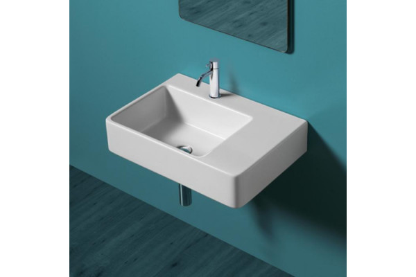 SIMAS Top e lavabi d'arredo раковина накладная/подвесная 65х45 с 1  отв. под смеситель левая цвет белый QU65S*1 bi
