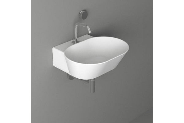 SIMAS WAVE Раковина накладная/подвесная овальная  48х43х165 см с 1 отв под смесительцвет белый WA06 bi*1