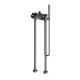 Stella Timeaster Напольный смеситель для ванны 3267/CL306 с ручным душем круглая ручка d=65мм цвет: хром ручка черная TL 02006 CR00N