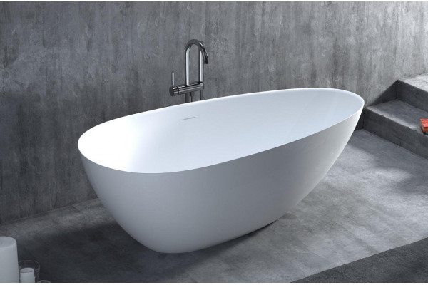 Ванна из искусственного камня Salini Paola 172х82 S-Stone, белая матовая, овальная, отдельностоящая