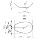Раковина накладная  Salini Callista 101 58x34.5 S-Stone, белая матовая, овальная, цвет белый