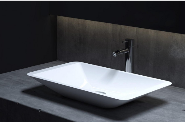 Раковина накладная Salini Callista 107 57.5x35 S-Sense, белая глянцевая, прямоугольная, цвет белый