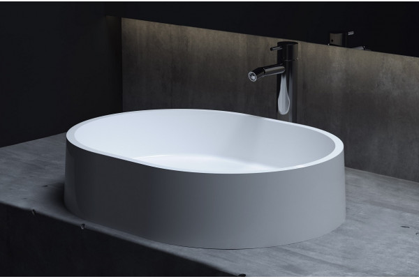 Раковина накладная Salini Gloria 311 56x44 S-Stone, белая матовая, овальная, цвет белый
