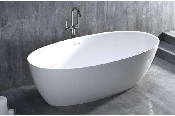 Ванна из искусственного камня Salini Alda S-Sense 160x70, глянцевая, овальная, отдельностоящая