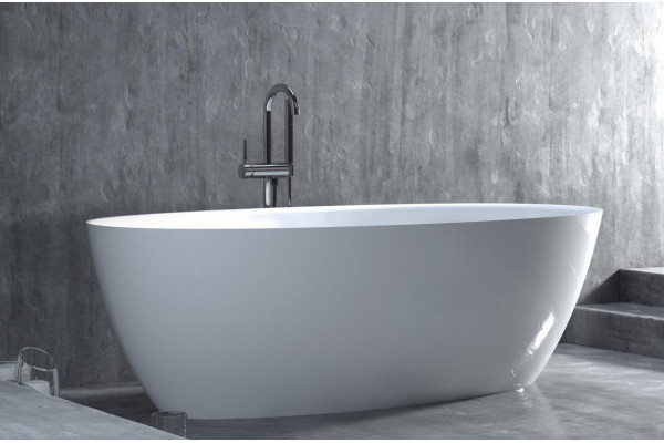 Ванна из искусственного камня Salini Alda S-Sense 160x70, глянцевая, овальная, отдельностоящая