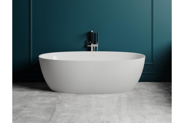 Ванна из искусственного камня Salini Alda S-Sense 160x70, глянцевая, овальная, отдельностоящая